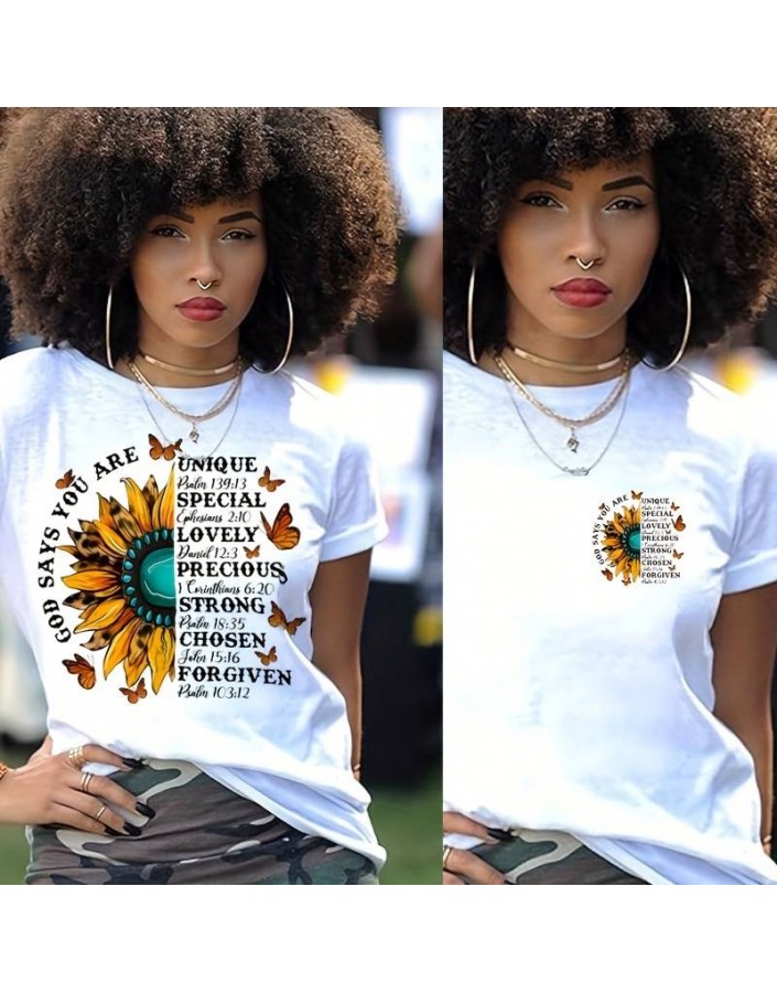 Bela majica Sončnica Design | Foxit.si